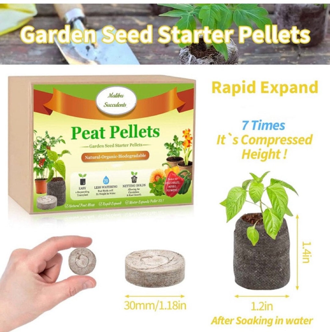 Pallets Seeds Ribbons 20 Peat Pallets, Best Medium for Plants, Succulents and Flower Seeds ...