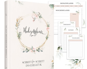 Hochzeitsplaner Buch • Hochzeitsratgeber • inkl. 24 Checklisten Hochzeit • über 260 Seiten • tolles Verlobungsgeschenk • Wedding Planner