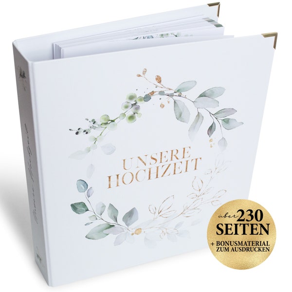 Hochzeitsordner • Hochzeitsplaner mit Checklisten • Hochzeit Organizer inkl. Planungshilfen auf über 230 Seiten • Tolles Verlobungsgeschenk