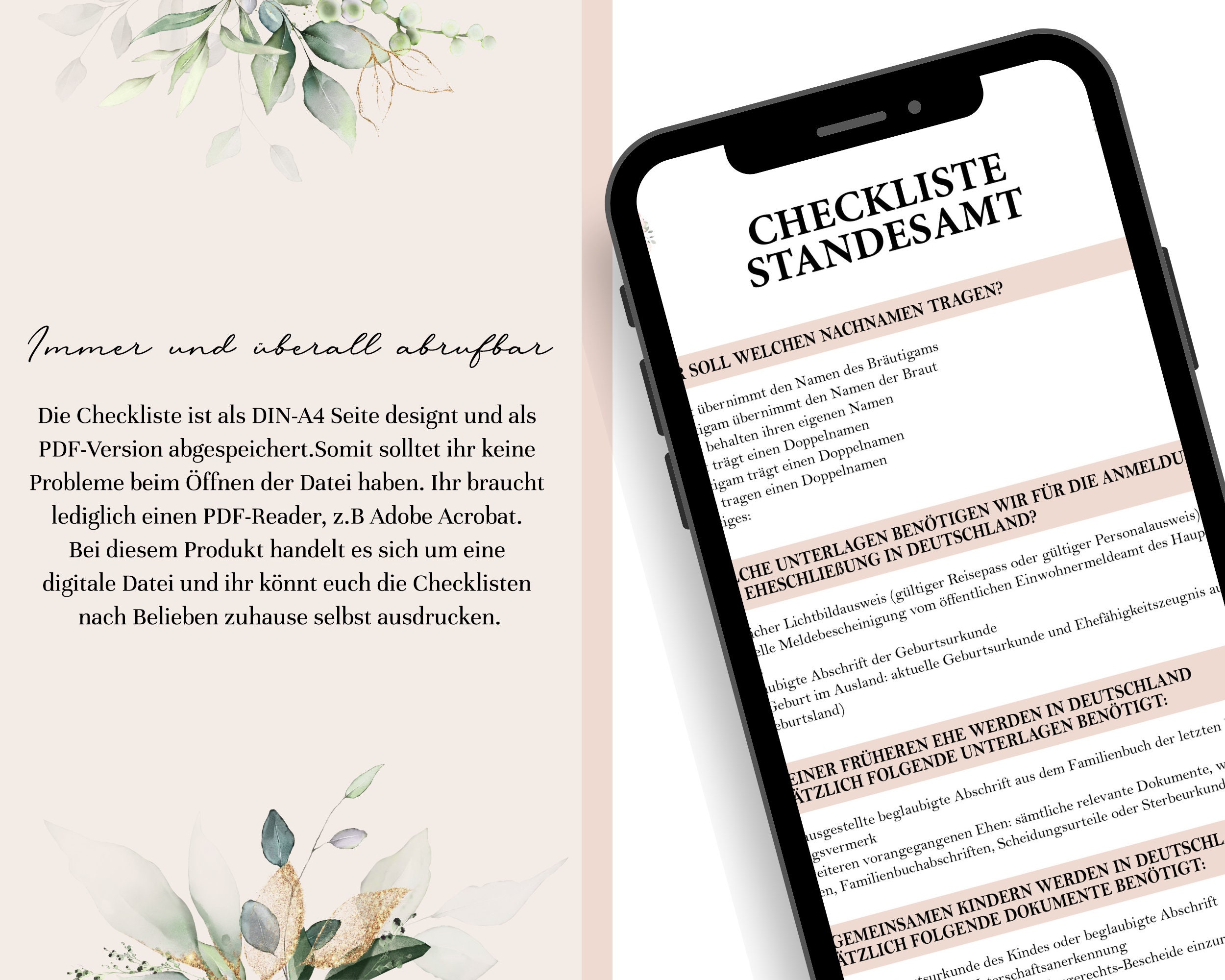 Hochzeit Checkliste I Standesamt I Checklistensammlung I Digitaler hochzeit-checkliste-i-standesamt-i-checklistensammlung-i-digitaler
