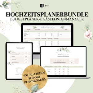 Budgetplaner & Gästelistenmanager | Excel-Vorlagen zur Hochzeitsplanung | Hochzeitsplaner deutsch | Hochzeit Vorlagen | Hochzeitsplanung
