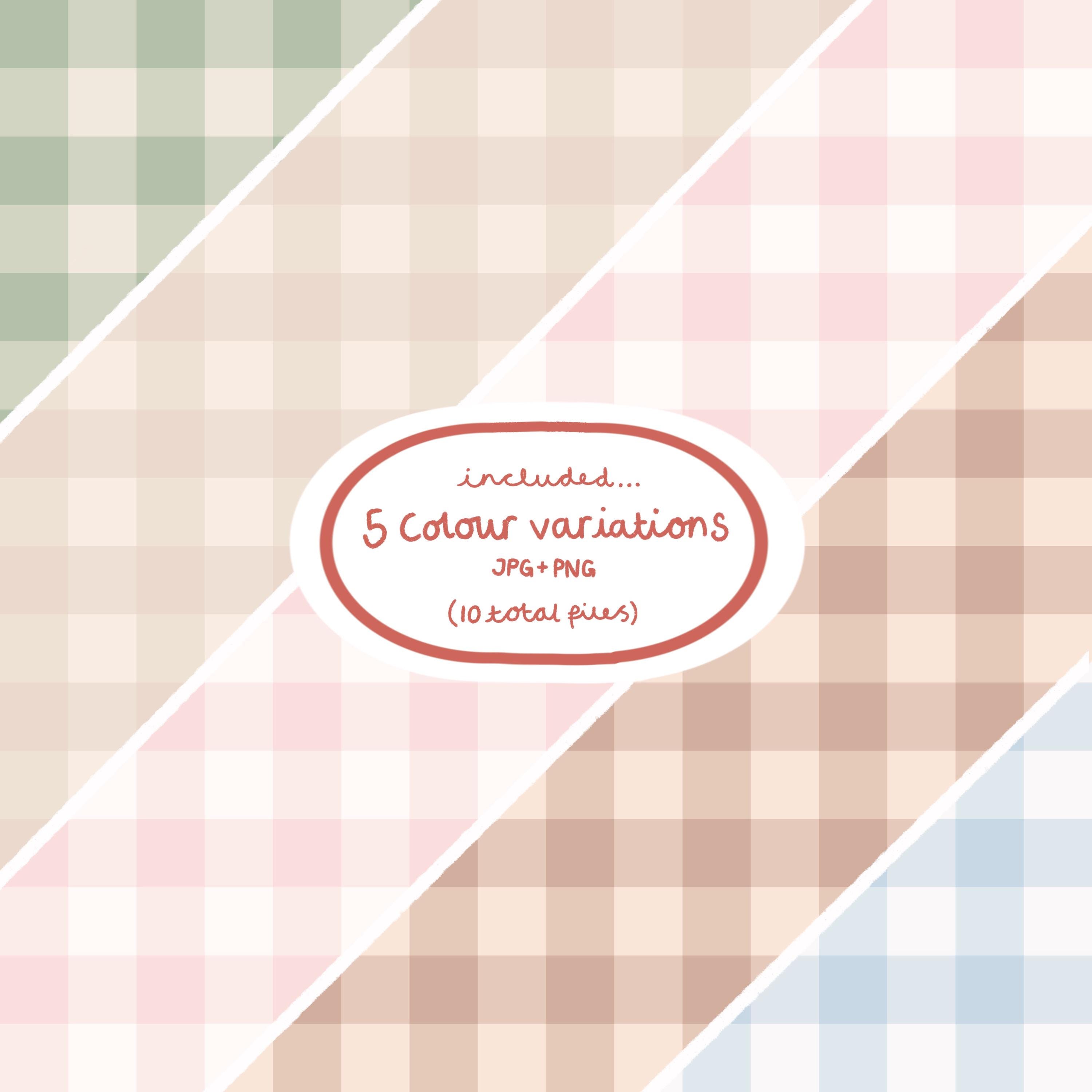 Pastel Gingham Seamless Pattern Bundle | Cosy Check Digital Paper ...