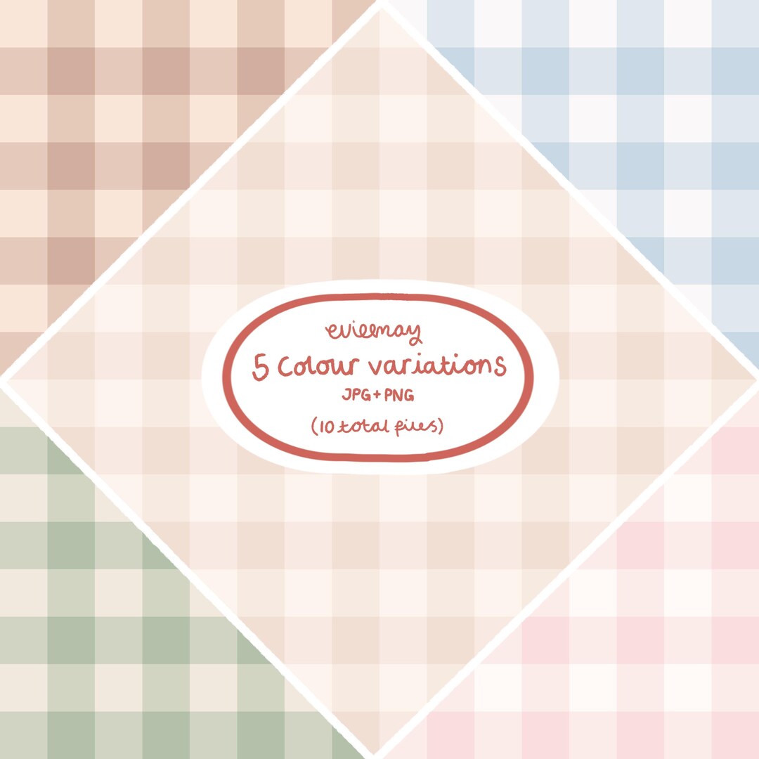 Pastel Gingham Seamless Pattern Bundle | Cosy Check Digital Paper ...