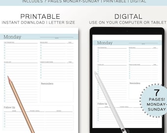 Arbeitsplaner. Arbeitsplaner. Arbeite von zu Hause aus. GoodNotes Projektplaner. Produktivität. Digitaler und druckbarer Business Planer.
