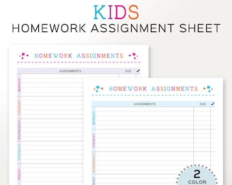 Afdrukbare huiswerkopdracht voor kinderen, schema voor kinderen, huiswerktracker, planner basisschool, afdrukbaar schoolwerk, leerlingplanner