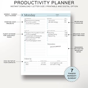 Printable Planner for work