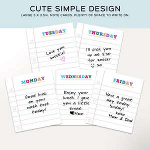School lunch notes for kids snack bag. Blank note cards.