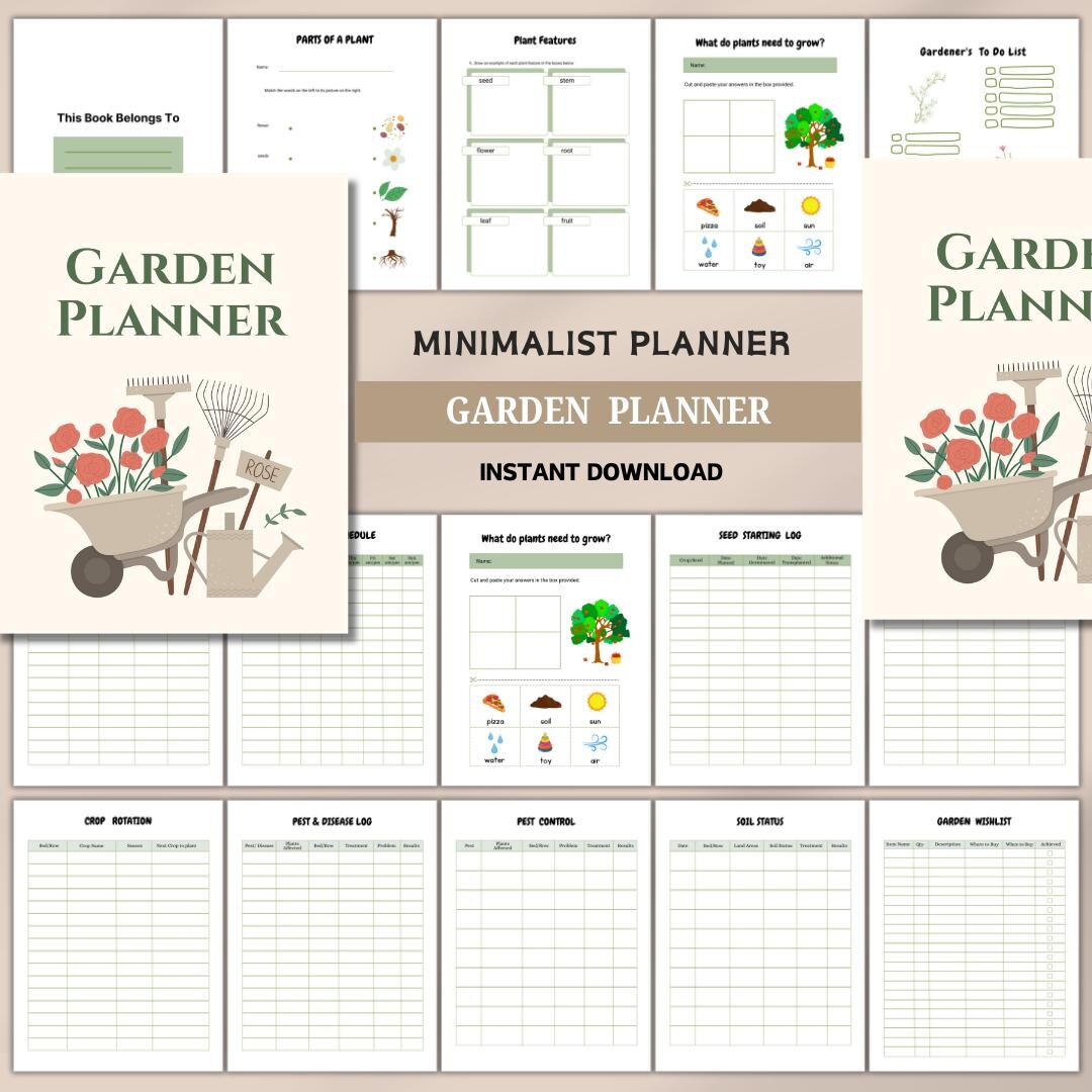 Garden Planner Printable - Gardening Journal & Organization Log ...