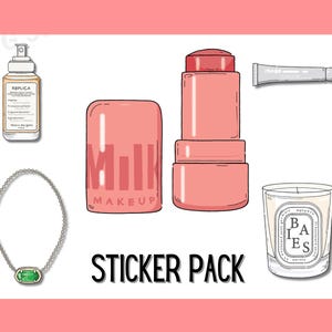 Sticker Sheet - Beauty Stickers for Journals and Self-care - Makeup ...