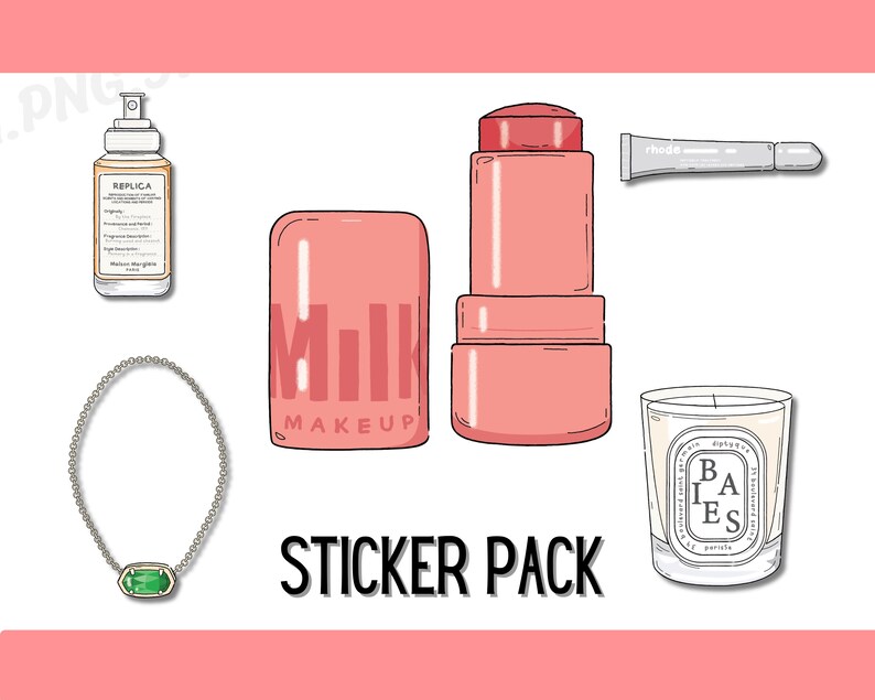 Sticker Sheet - Beauty Stickers for Journals and Self-care - Makeup ...