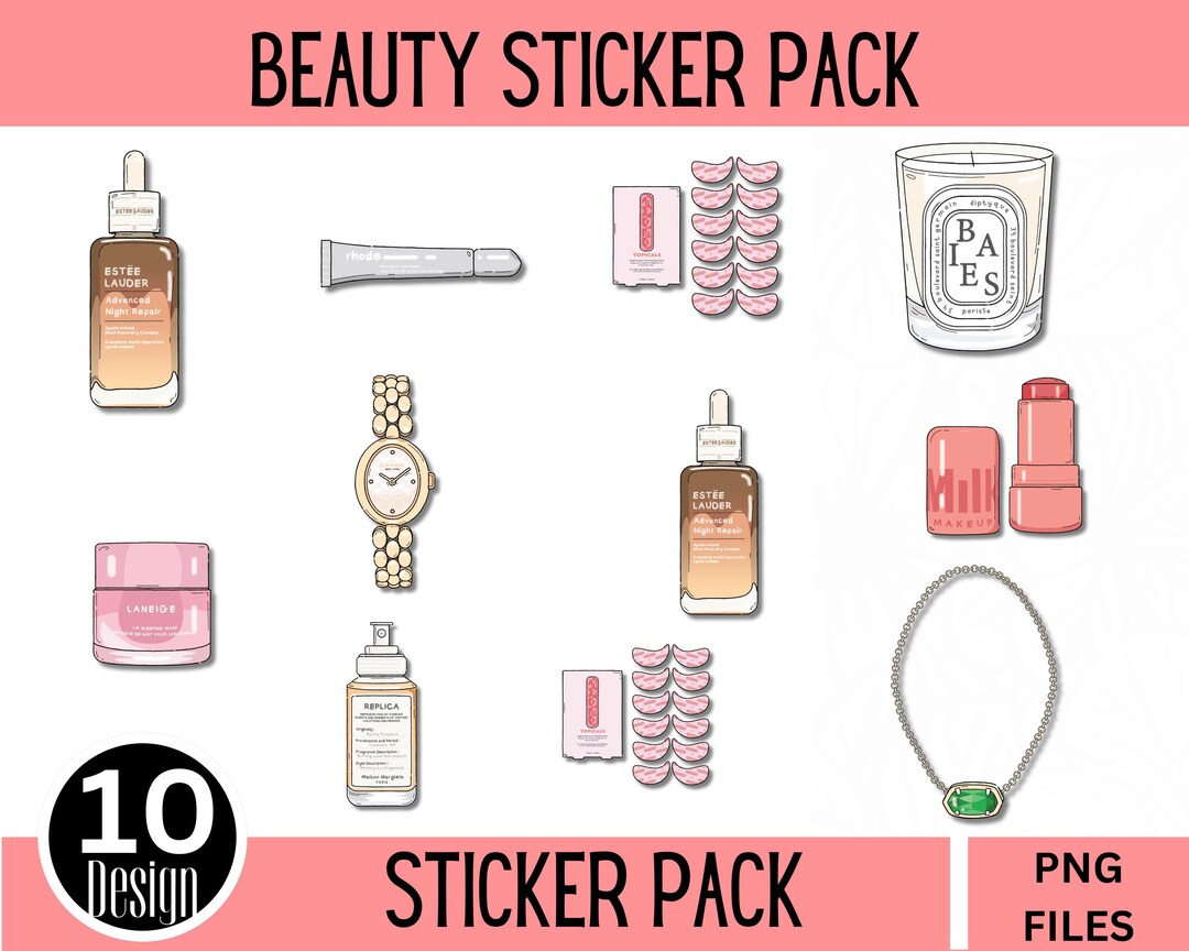 Sticker Sheet - Beauty Stickers for Journals and Self-care - Makeup ...