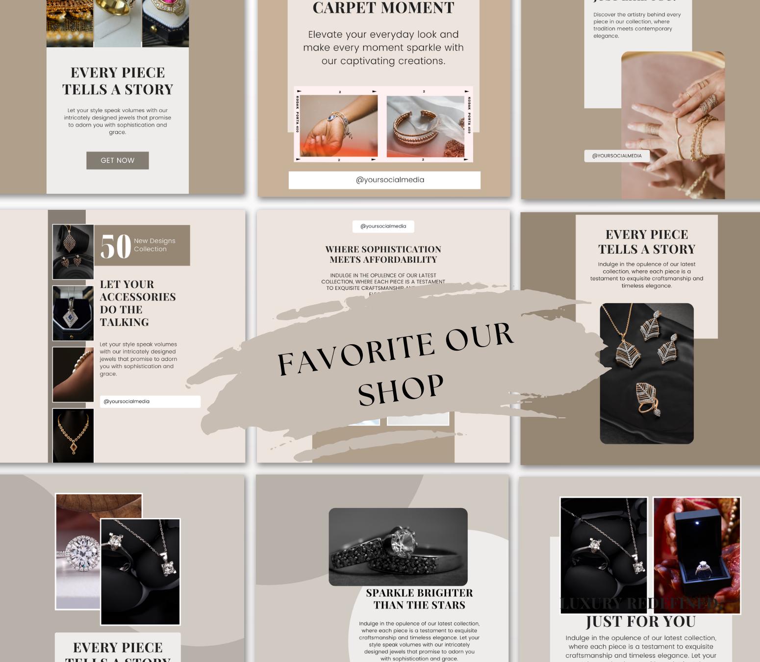 Jewelry Social Media Template - Jewelry Instagram Template - Editable ...