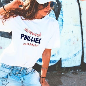 Phillies, Philly Sports , Aesthetic Minimalist Graphic Tee, Soft and Stylish, Women tee, Philadelphia, Baseball
