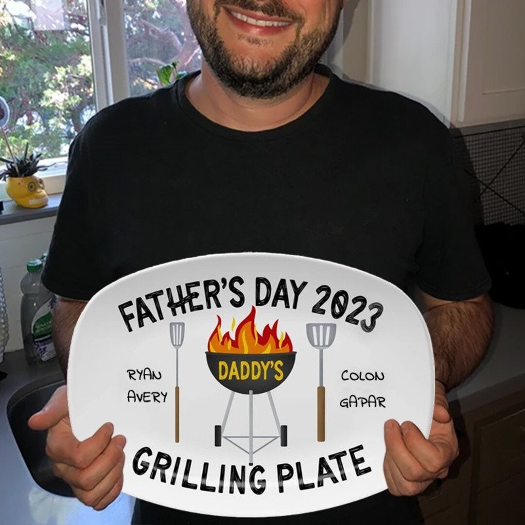 Personalized Barbecue Platter With Names for Father's Day Etsy