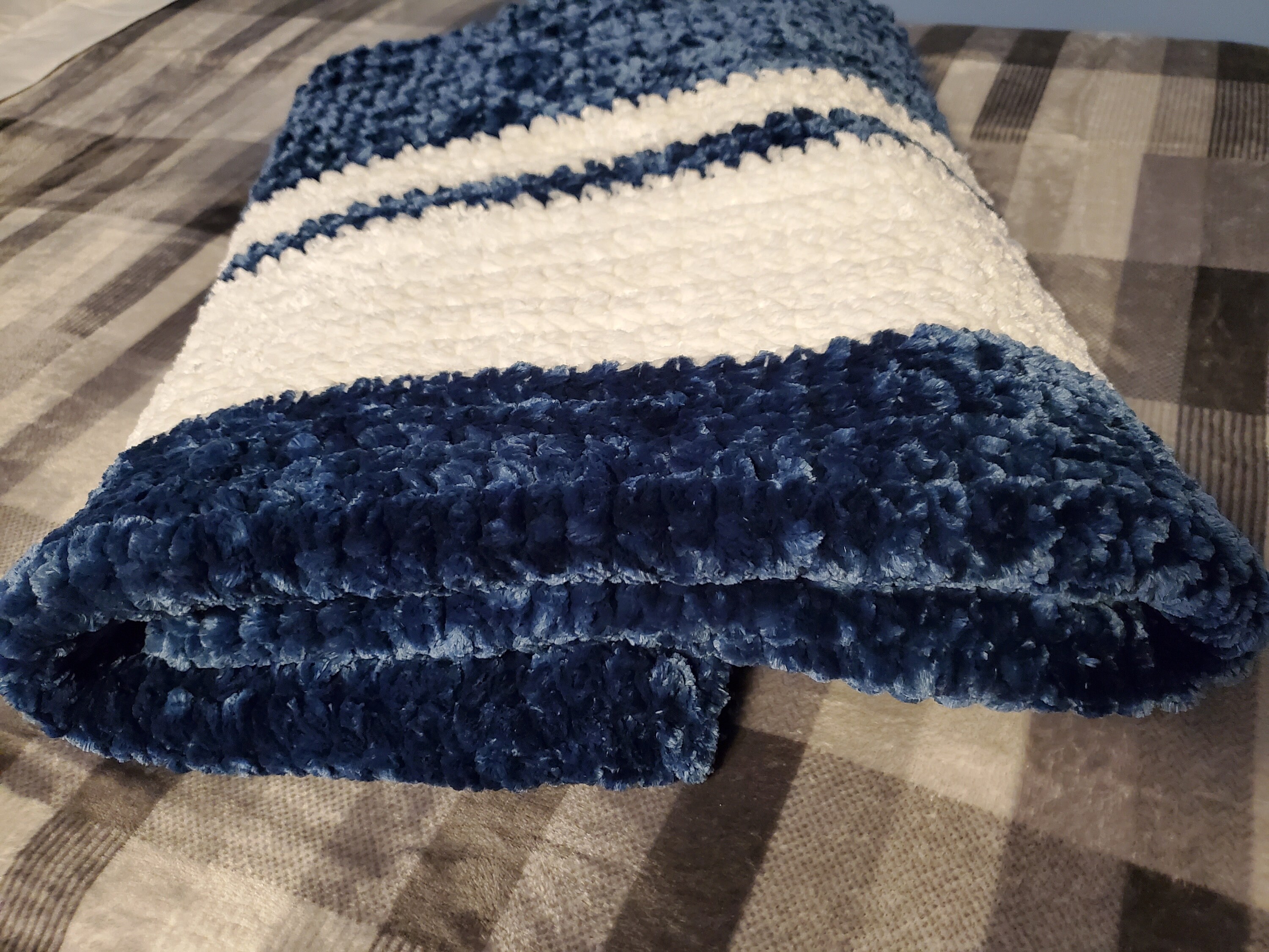 Crochet Velvet Blanket tightly woven thick weighted Etsy