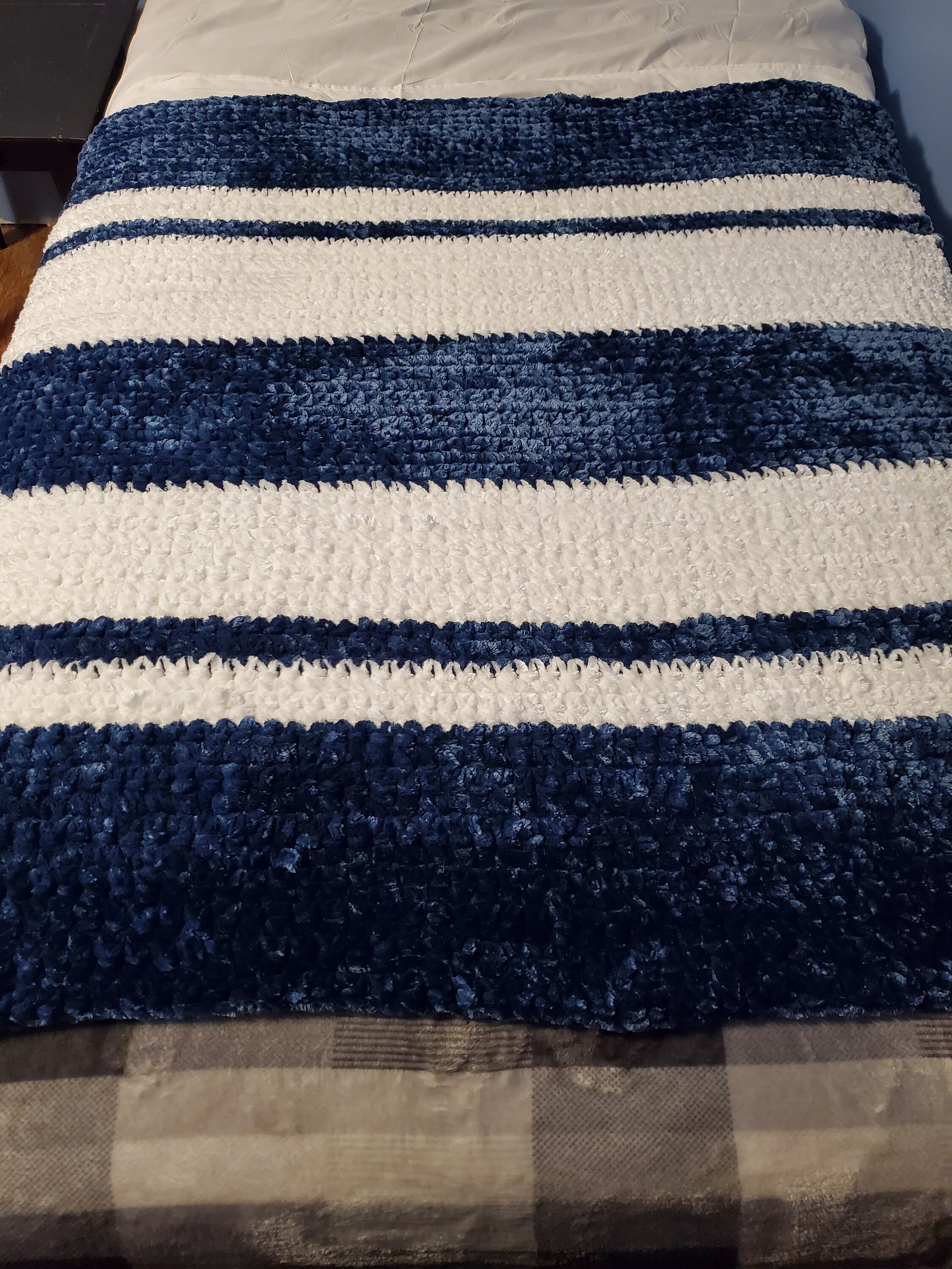 Crochet Velvet Blanket tightly woven thick weighted Etsy