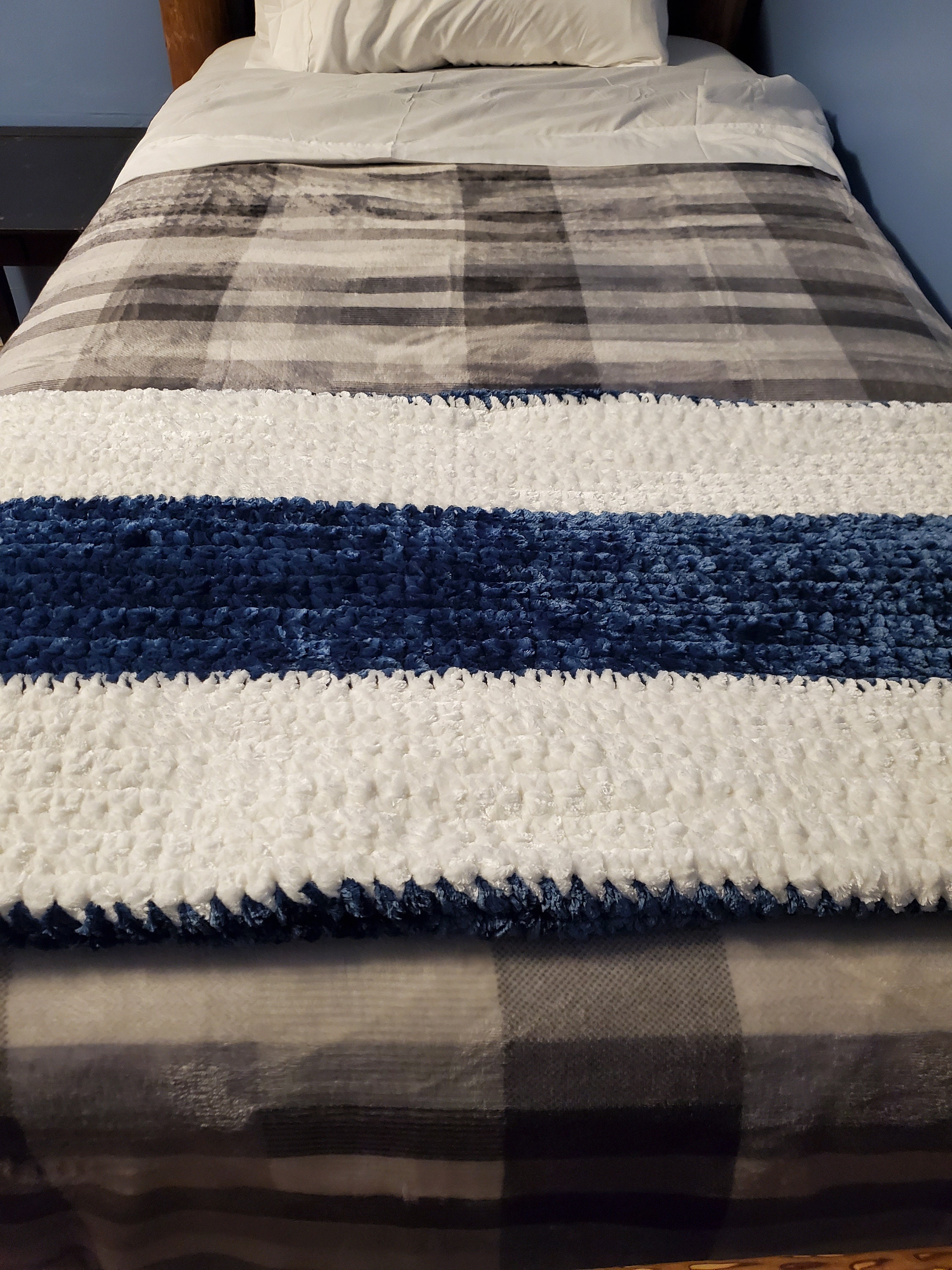 Crochet Velvet Blanket tightly woven thick weighted Etsy