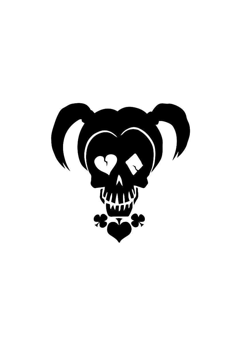 Harley Quinn Svg Vector PNG Pdf PSD Jpeg Skull Head Harlequin - Etsy
