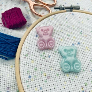 Teddy Needle Minder for Cross Stitch - Needle Keeper - Needle Holder - Cross Stitch Gifts UK