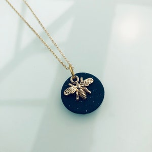 Modern Pendant Light | Bee Necklace | Bee pendant | Gift for her | Handmade Pendant Necklace | blue pendant | Bee gifts