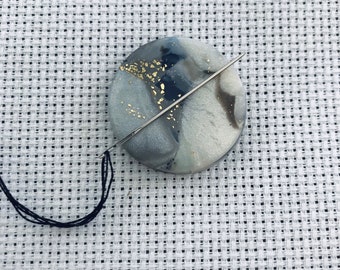 Marble Effect Needle Minder for Cross Stitch - Needle Keeper - Needle Holder - Cross Stitch Gifts UK - Gifts for Stitchers