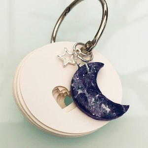 Donjon de fil lune violet - gouttes de fil dentaire - organisateur de fil - organisateur de fil dentaire - accessoire de point de croix - cadeau point de croix