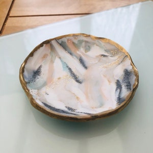 Plato de mármol para baratijas - Plato para joyas - Plato para anillos - Bandeja para joyas - Decoración del hogar - Regalos para ella