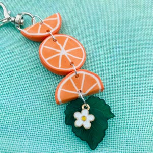 Orange scissor fob / scissor fobs / scissor charm / scissor minder / scissor fob / stitching accessories / cross stitch