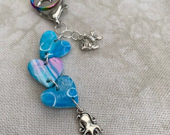 Under the sea scissor fob / scissor fobs / scissor charm / scissor minder / scissor fob / stitching accessories / cross stitch