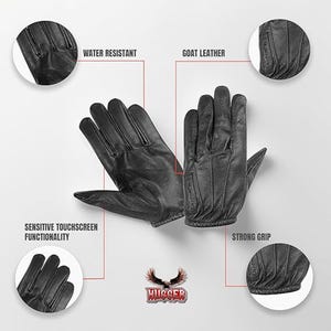 Men's Unlined Water Resistance Glove Leather Driving, Working, Winter Glove image 2