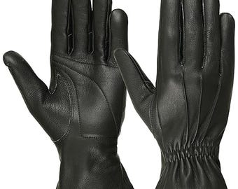 Men’s Deerskin Leather Gloves | Seamless Padded Palm | Water Resistant Motorcycle Driving Gloves | Soft Durable Work Glove S/3XL