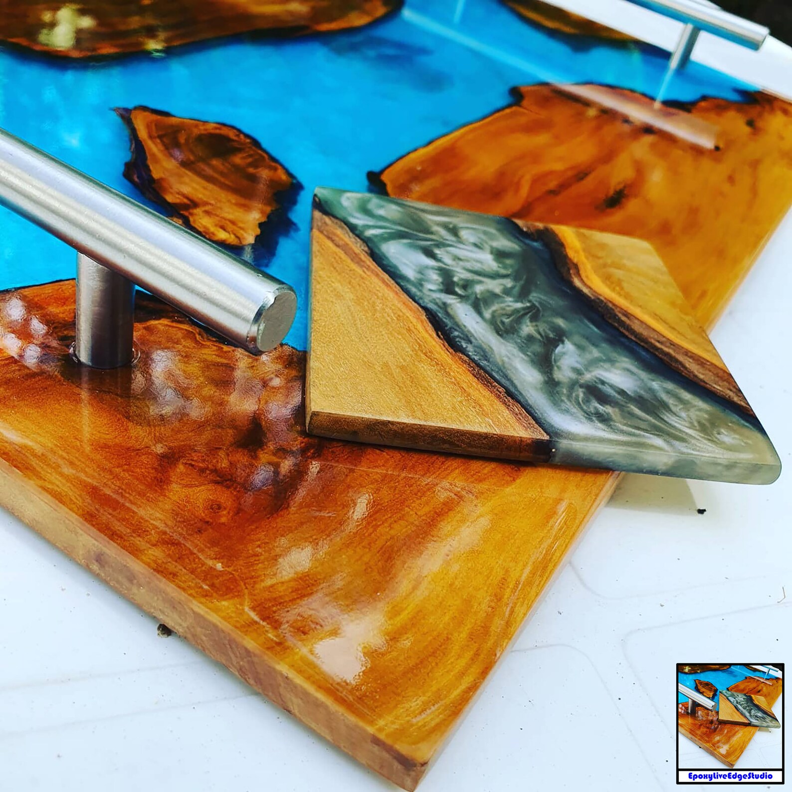 Epoxy Wooden Coaster / Handmade Coasters / Four Set of Etsy