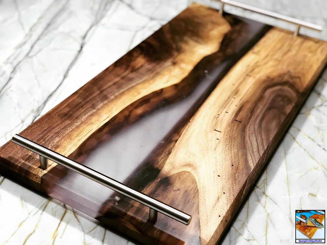 Personalized Epoxy Tray Epoxy Live Edge Cheese Tray Etsy