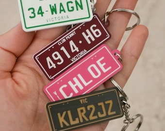 Custom Number Plate Keyring: Personalized Acrylic Rego Keychain