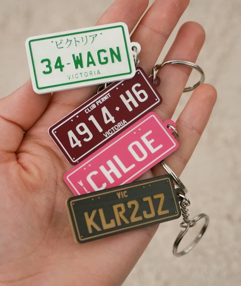 Number Plate Keyrings/Custom Rego Keyrings/ Personalised Keyrings/Rego keychains 