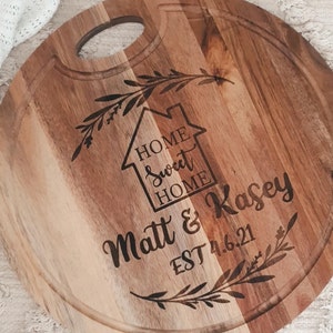 Personalised Cutting Board – Custom Cheese Board, Laser Engraved Chopping Board, Wedding Gift, Housewarming Gift, Anniversary Gift