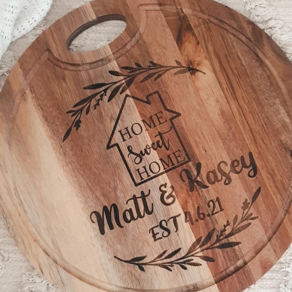 Personalised cheese board/chopping Board/Personalised gifts/Engagement gift/Wedding gift/Laser made/Engraved  Wooden Cutting Board
