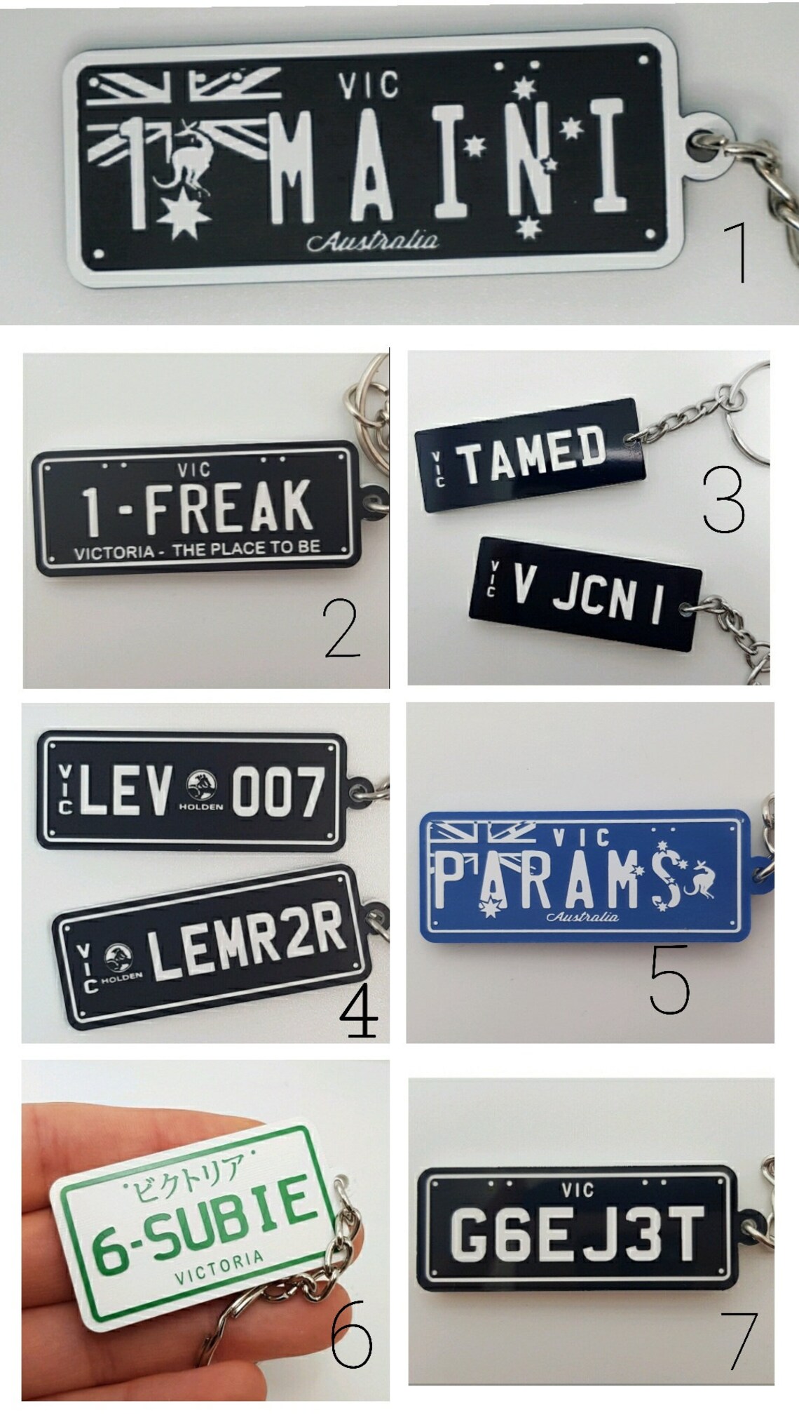 Number Plate Keyrings/custom Rego Keyrings/ Personalised Etsy Australia