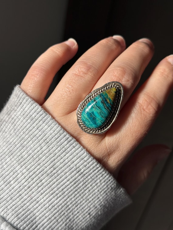 Boho Peruvian Blue Opal ring size 10 | Blue Opal | Jewelry | Rings | Statement Rings