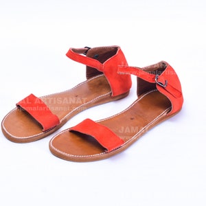 orange leather sandals, Ancient grecien sandals , genuine leather sandals, casual leather flats, greek strappy sandals,