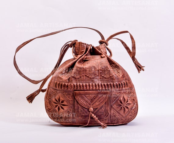 Bolsos marroquies bolsos hechos de cuero puro bolso hecho a mano bolso marron con mano de sello bolso de cuero premium Etsy Espana