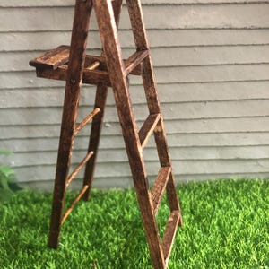 Miniature Dollhouse wooden ladder