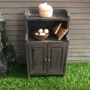 Miniature Dollhouse shabby chic solid wood cupboard