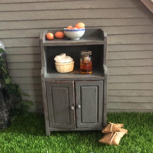 Miniature Dollhouse shabby chic solid wood cupboard