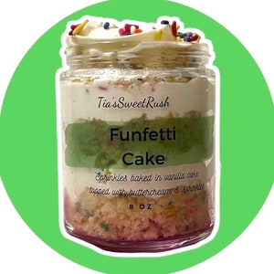 Funfetti. 2 Cake Jar. Cupcake in jar. Thinking Of You gifts. Happy Birthday Gifts.  Party Favor. Cake. Dessert table