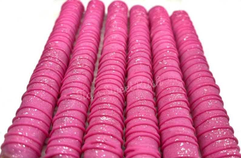 Chocolate Covered Pretzel Rods pink Etsy