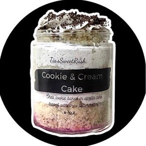 Cookie & Cream. 2 Cake Jar. Cupcak in jar. Thinking Of You gifts Happy Birthday Gifts.  Party Favor. Cake Jar