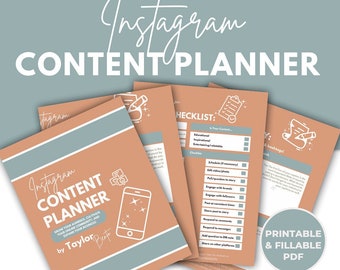Social Media Planner, Content Calendar, Instagram Planner, Content Planner, Digital Planner
