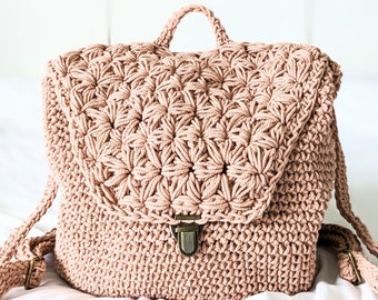 Crochet Backpack Pattern // Crochet Backpack Purse Pattern // PDF Crochet Backpack Tutorial  // Drawstring Backpack DIY //