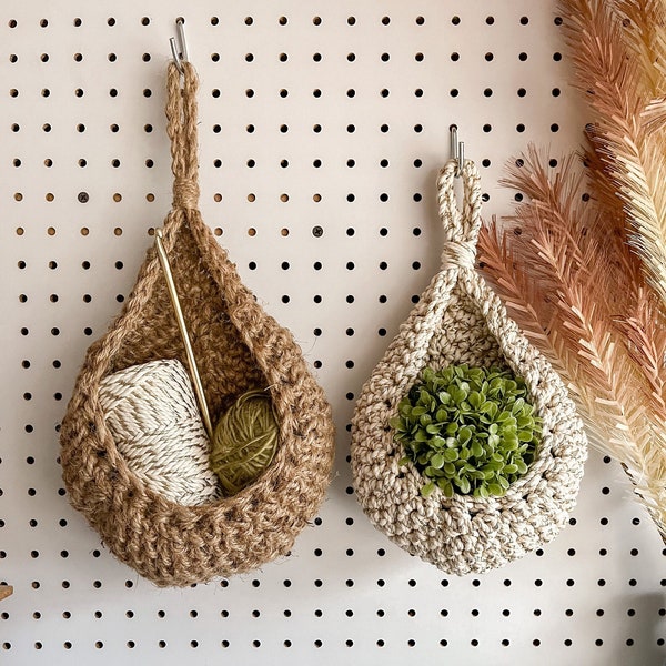 Crochet Plant Hanger, Crocheted Basket Set, Crochet Basket Pattern, Crochet Hanging Basket